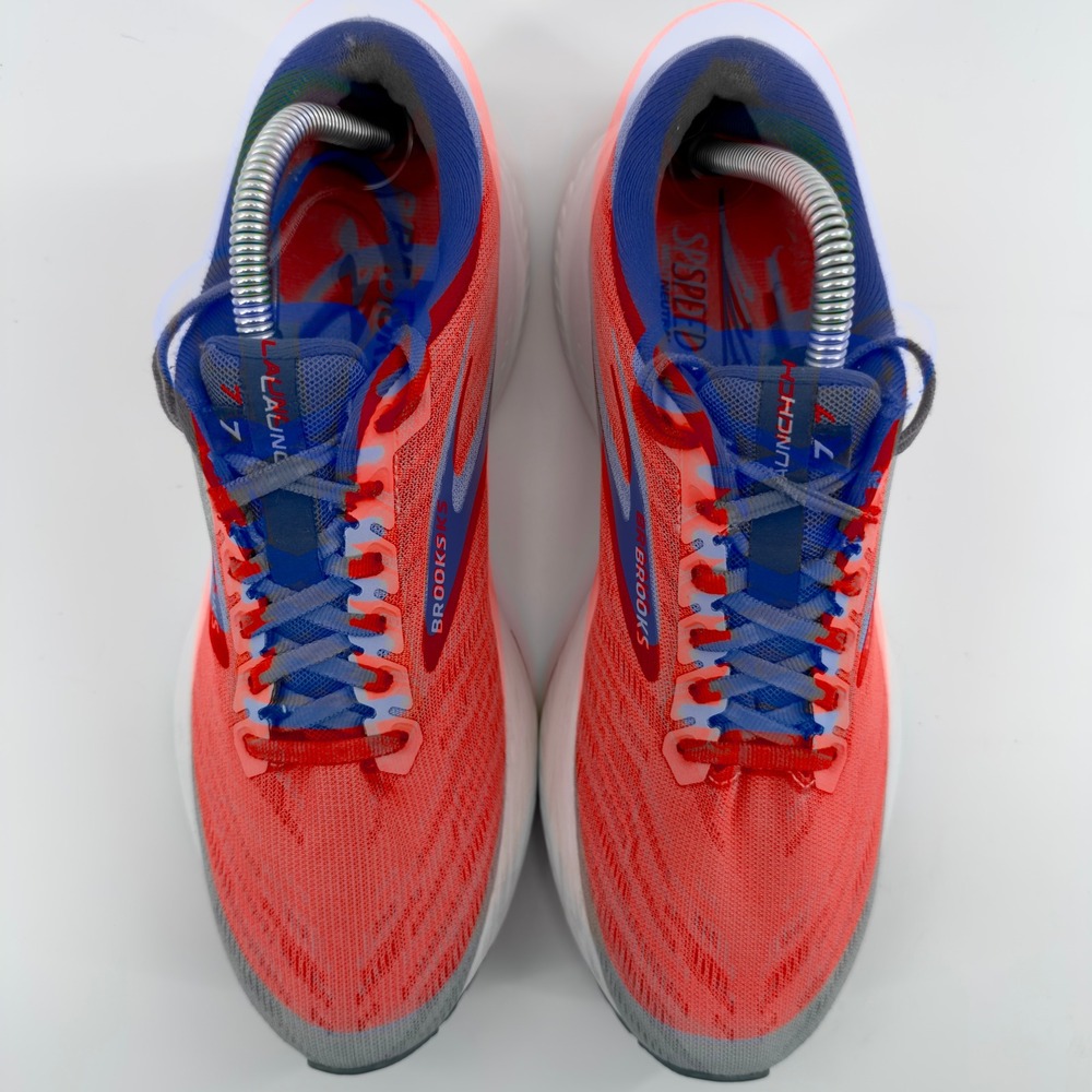 Brooks Launch 7 Running Shoes Womens 10.5 Red Blue Neutral Sneakers - Picture 3 of 6